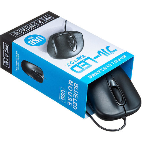 SANWA 유선 블루 LED 마우스 MA-BL150BK 1개