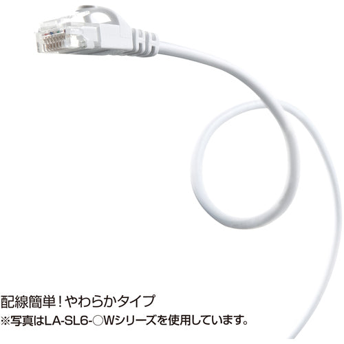 ＳＡＮＷＡ　カテゴリ６極細ＬＡＮケーブル　LA-SL6-10BL　1 本