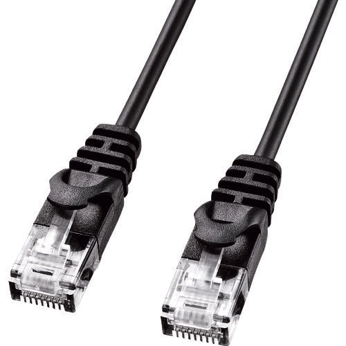 SANWA Category 6 Ultra-thin LAN Cable LA-SL6-03BK 1 piece