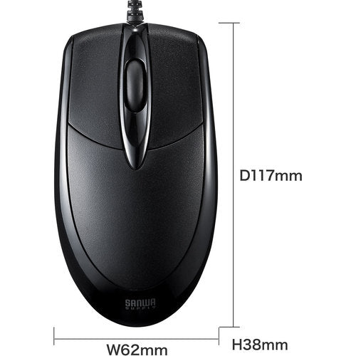 SANWA 유선 광학 마우스 MA-130HUBK 1개