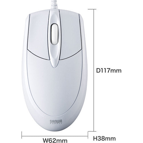 ＳＡＮＷＡ　ＰＳ／２有線光学式マウス　MA-130HPW　1 個