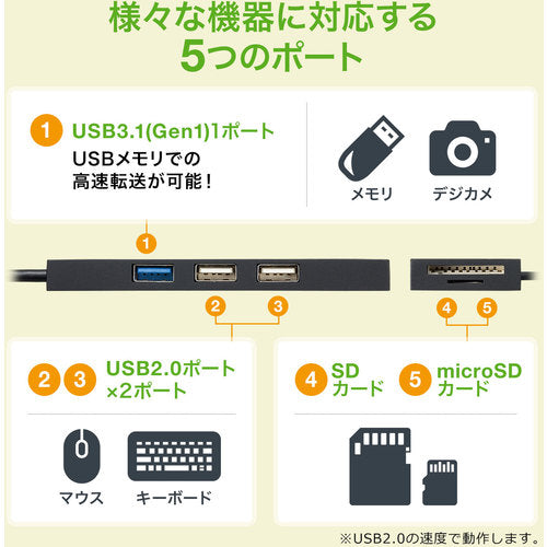 SANWA USB Type C 콤보 허브 카드 리더 포함 USB-3TCHC16BK 1개