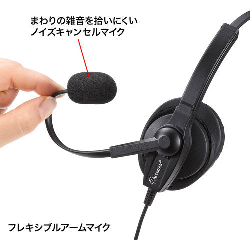 ＳＡＮＷＡ　ＵＳＢヘッドセット　MM-HSU03BK　1 個