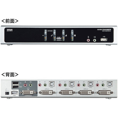 SANWA Dual Link DVI Compatible PC Automatic Switch (4:1) SW-KVM4HDCN 1 pc