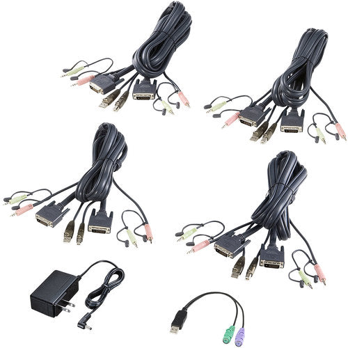 SANWA Dual Link DVI Compatible PC Automatic Switch (4:1) SW-KVM4HDCN 1 pc