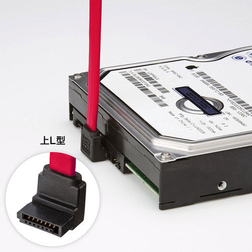 ＳＡＮＷＡ　上Ｌ型シリアルＡＴＡ３ケーブル　TK-SATA3-03UL　1 本