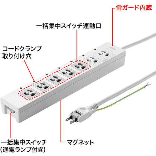 SANWA 전원 탭 TAP-F37-5CLK 1개