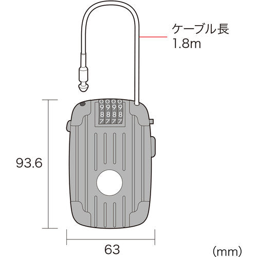 SANWA e시큐리티(와이어 릴식 다이얼정) SLE-11LN 1개