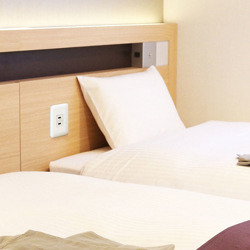 SANWA Built-in USB power outlet TAP-KJUSB2W 1 piece