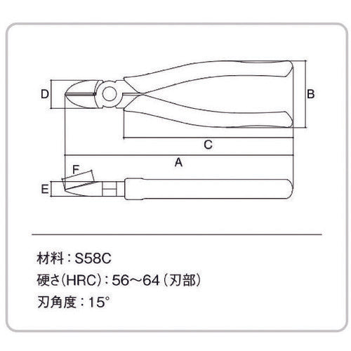 スリーピークス　ニッパ（電工用）　結束バンド２ＷＡＹニッパ　１８２．５ｍｍ　KB-175　1 丁