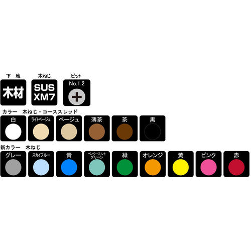 ＤＡＩＤОＨＡＮＴ　ネジカラー　ステンレス　木ねじ　皿頭　３．１ｘ２５　グレー　（１６本）　10179300　1 PK