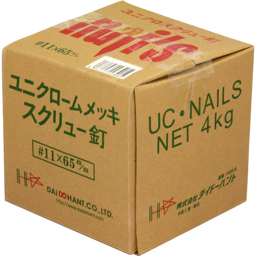 ＤＡＩＤОＨＡＮＴ　ユニクロスクリュー釘　３．０ｘ６５　４ＫＧ（約１０００本）　00009306　1 箱