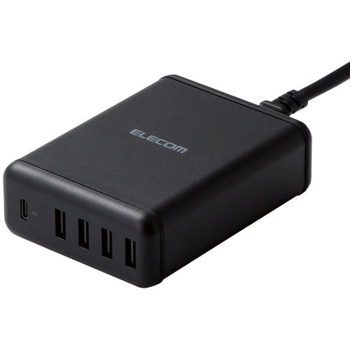 ELECOM Power Delivery Compatible 5-Port AC Charger MPA-ACD02BK 1 pc