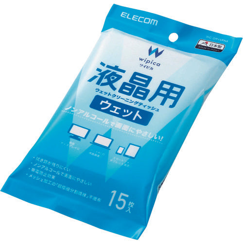 エレコム　液晶用ウェットクリーニングティッシュ　WC-DP15PN4　1 個