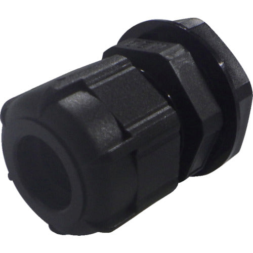 Takachi M-thread cable gland, low-cost type, black, RM20S-12B, 1 piece