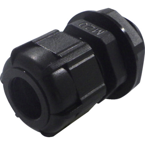 Takachi M-thread cable gland, low-cost type, black, RM20L-12B, 1 piece