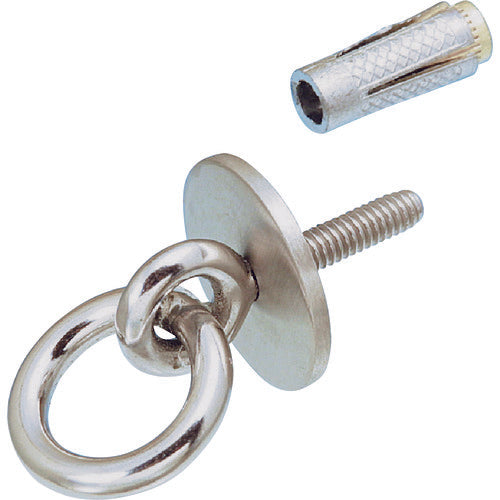 Mizumoto Ring Hook Stainless Steel Round Can Bolt S Type (with Anchor Plug) Screw Diameter W-1/4 B-936 1 pc