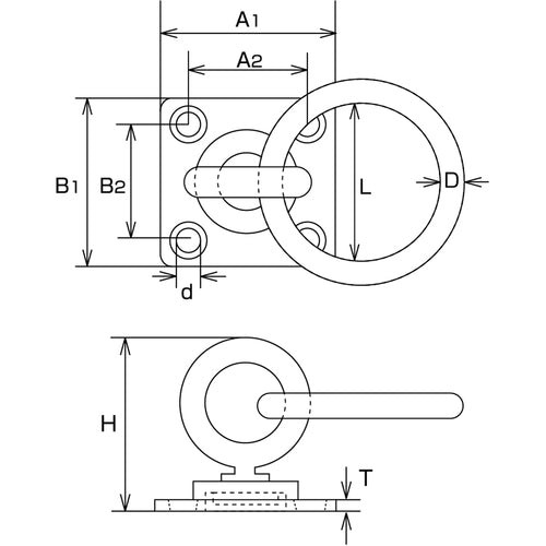 Mizumoto Eye Plate Stainless Steel Rotating Round Ring Plate Round Ring Inner Diameter 30mm 35mm x 35mm B-081 1 pc