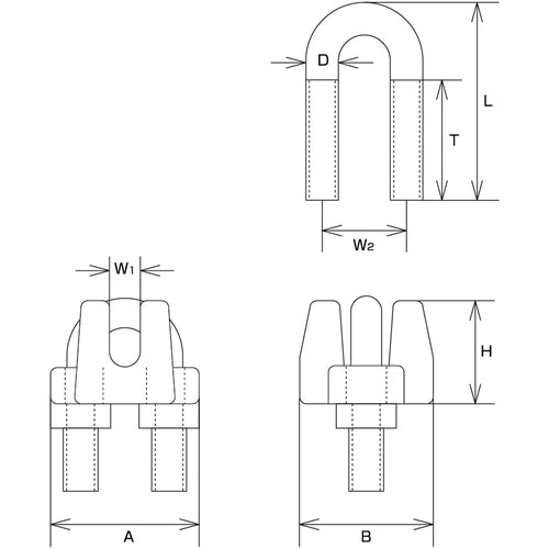 水本　ステンレス　ワイヤークリップ　ＳＵＳ３１６　使用ロープ径１．５ｍｍ　B-2574　1 個