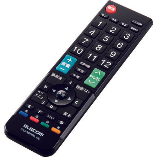ELECOM 12 manufacturer compatible multi-TV remote control (medium size) ERC-TV01MBK-MU 1 unit