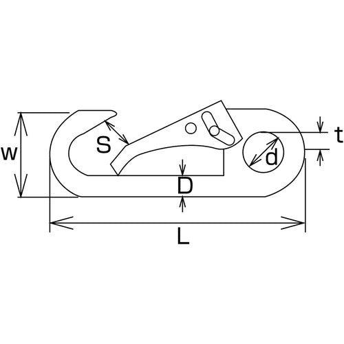 水本　フック　ステンレス　ロックスナップ（クローズタイプ）　長さ８０ｍｍ　B-662　1 個