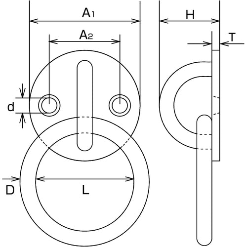 Mizumoto Stainless Steel Round Eye Jump Ring Diameter 50mm Inner Diameter 50mm B-056 1 pc