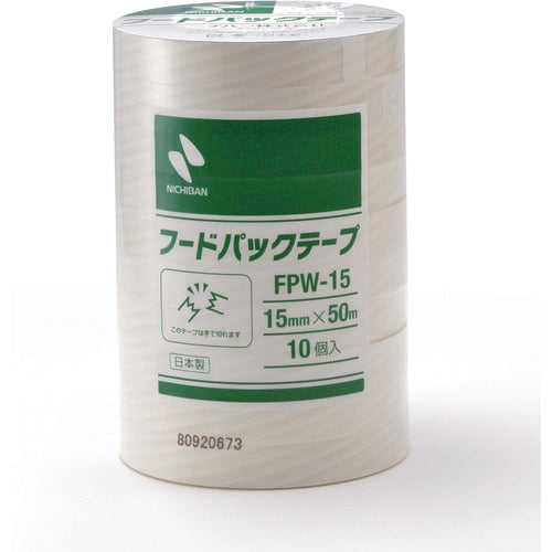ニチバン　フードパックテープ白ＦＰＷー１５　１５ｍｍＸ５０ｍ　FPW-15　10 巻