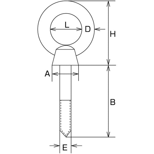 水本　ステンレス　アイスクリュー　内径１６ｍｍ　使用荷重０．５９ｋＮ　B-2536　1 個