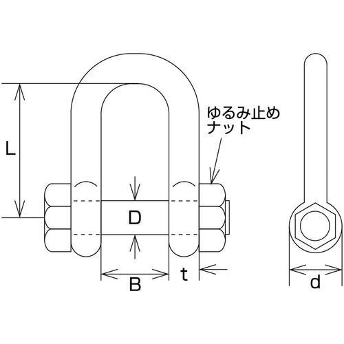 水本　ステンレス　ＳＢＵシャックル　ＳＵＳ３１６　呼び１２ｍｍ　B-1612　1 個