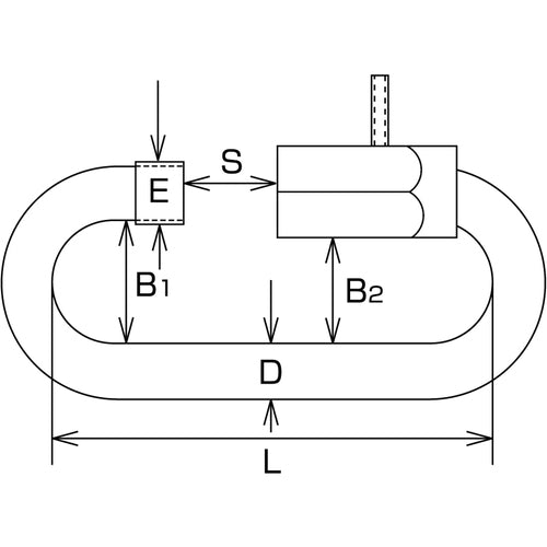 水本　ステンレス　ネジ止めリングキャッチ　線径１０ｍｍ　長さ７６ｍｍ　B-747　1 個