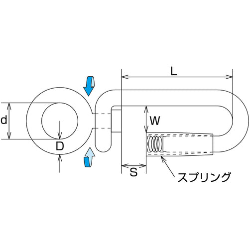 水本　ステンレス　ネットリングフック　内径１５ｍｍ　使用荷重０．４９Ｎ　B-1644　1 個