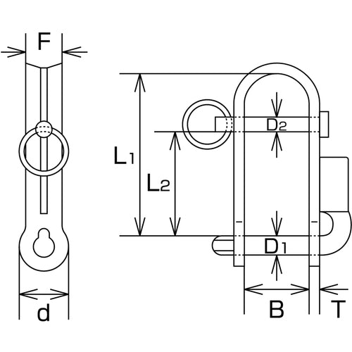 미즈모토 스테인리스 레버 핀 걸쇠 호칭 6mm B-1454 1개