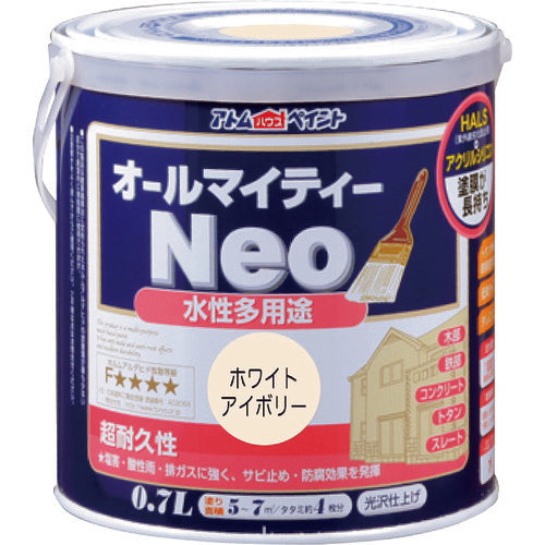 アトムペイント　水性オールマイティーネオ　０．７Ｌ　ホワイトアイボリー　00001-18760　1 缶