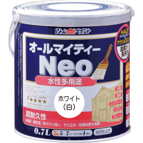 アトムペイント　水性オールマイティーネオ　０．７Ｌ　ホワイト　00001-18753　1 缶