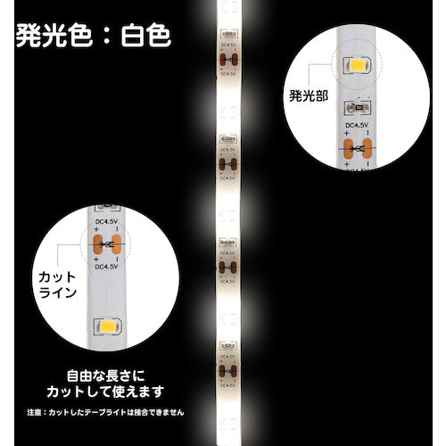ＥＬＰＡ　ＬＥＤテープライト乾電池１．５ｍＷ色　ELT-BT150W　1 個