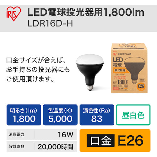 ＩＲＩＳ　５２２２０４　ＰＲＯＬＥＤＳ　ＬＥＤ電球投光器用１８００ｌｍ　LDR16D-H　1 台
