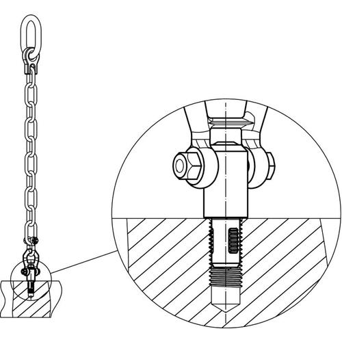 ＨＡＬＤＥＲ　ネジ山クランプ式リフティング・ピン　熱処理鋼　22352.0010　1 個