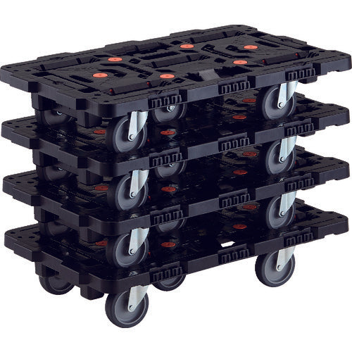 TRUSCO Bulk Purchase Interlocking Plastic Platform Truck Beetle 700X450 Swivel 5 Wheels Set of 4 BT700J5-E100-M4 1 S