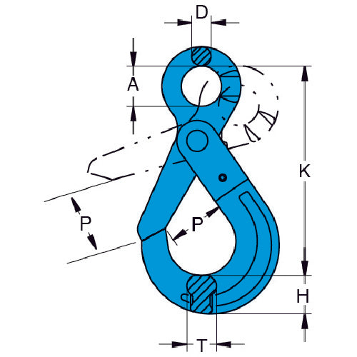 YOKE G-100 Locking Hook (Eye Type) 8T X-025-16 1 pc