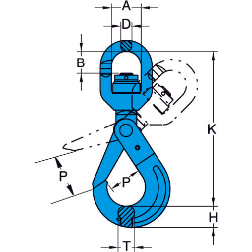 YOKE G-100 Locking Hook (Swivel Type) 15.2T X-027N-22 1 pc