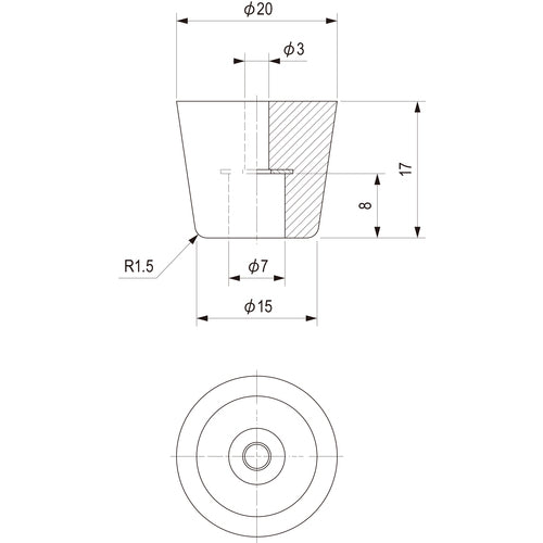 Tochigiya Antibacterial Rubber Feet TM-TK-2017-F 1 pc