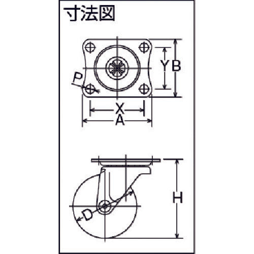 ＳＡＭＳＯＮＧ　サムソン　軽荷重用ＰＰ、ＰＵキャスター　自在　３２ｍｍ　TP4012-01-PLY　1 個