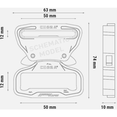 ALPIN COBRA Pro Style Buckle 50mm XL Trigger Black VV FY50KVV-XL 1 pc