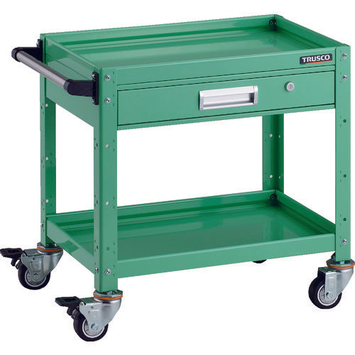 TRUSCO Tool Wagon Birdy Wagon 600X400 with Drawer, Urethane Wheels, Young Green BDW-662VU-YG 1 Unit
