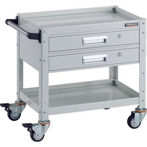 TRUSCO Tool Wagon Birdy Wagon 600 x 400 with 2 drawers, urethane wheels, white BDW-662V2U-W 1 unit