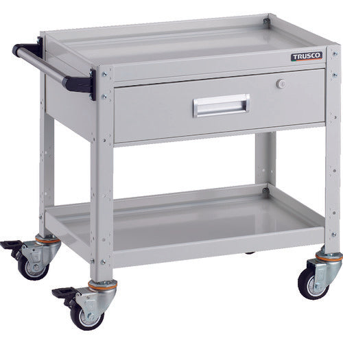 TRUSCO Tool Wagon Birdy Wagon 600 x 400 with 1 deep drawer, urethane wheels, white BDW-662YU-W 1 unit