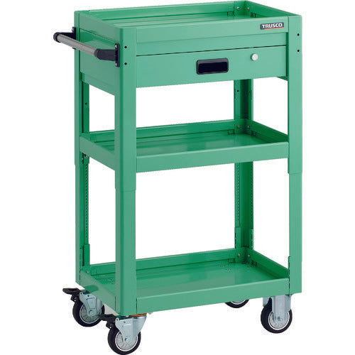 TRUSCO 툴 왜건 돌고래 높이 조절식 600X400 1단 인출 영 그린 우레탄 바퀴 DLWS-A963VU-YG 1대