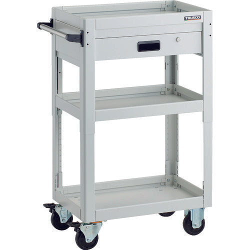 ＴＲＵＳＣＯ　ツールワゴン　ドルフィン　高さ調節式　６００Ｘ４００　１段引出　ホワイト　DLWS-A963V-W　1 台