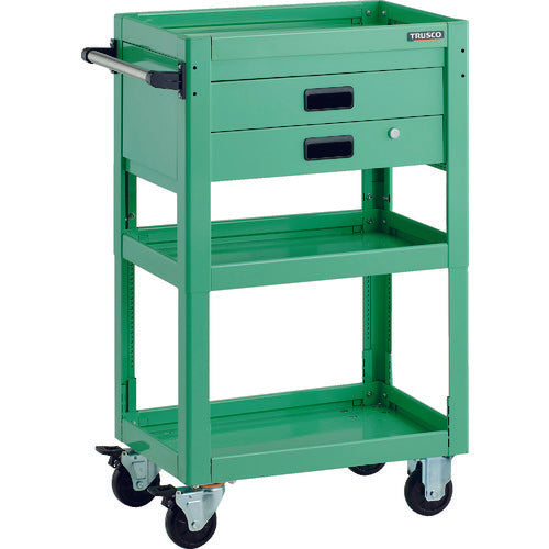 TRUSCO Tool Wagon Dolphin Height Adjustable 600X400 2 Drawers Young Green DLWS-A963X-YG 1 Unit