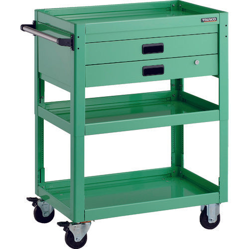 TRUSCO Tool Wagon Dolphin Height Adjustable 750X500 2 Drawers Young Green DLWS-A973X-YG 1 Unit